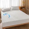 Bedspread Bonenjoy Quilted Waterproof Fitted Sheet With Elastic Queen King Size Mattress Protector Solid Bed Cover Pillowcase need order 230919