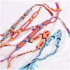 Pulseras de encanto Nepal Boho Tejido a mano Pulsera trenzada para mujeres Amigo Bohemio Cuerda de algodón Brazalete étnico Amistad Joyería Drop de Dhpeh