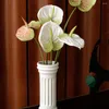 Dekorativa blommor hem restaurang brud elegant diy falska anthurium silke växter konstgjorda calla liljor