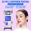 The new listing microdermabrasion skin deep cleaning 13 in 1 face spa sky blue star skin management hydra face machine oxygen machine.