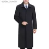 Misto lana da uomo Uomo Inverno Lungo s 5XL Giacche di lana da uomo Cashmere Business Casual Collo di pelliccia di visone Cappotto Cappotto Veste Homme L230919