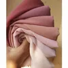 Vêtements ethniques 72 175cm Mousseline de soie musulmane Hijab Écharpe Châles Femmes Solide Couleur Head Wraps Islamique Hijabs Foulards Dames Foulard Femme Veil