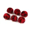 Juldekorationer 15mm faux päls leopard pom diy plysch boll örhänge elegant pendell pompoms bollar för väskor hår halsdukar hantverk droppe dhbxx