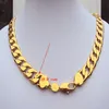 Collier lourd en or massif jaune véritable pour hommes, timbre de 108g 24k, 23 6, chaîne gourmette de 12MM, 600mm, bijoux, lettrage de marque à la menthe, 10291w