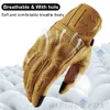 Cinq doigts gants moto gants en cuir rétro jaune doigt complet Guantes moto cyclisme hommes femmes saisons respirant écran tactile 230818