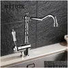 Kitchen Faucets Mttuzk Vintage European Style Sing Handle Sink Tap Brass Chrome Faucet 360 Rotatable And Cold Basin Mixer Drop Deliver Dhd3J