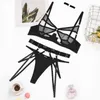 Bras Sets Diccvicc Sensual Lingerie Women Cut Out Bra Thong Set Fancy Garter See Through Mesh Sexy Underwear Erotic Outfit Intimate Kit