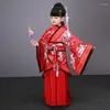 Palco desgaste crianças tradicionais antigas roupas de seda chinesa para meninas hanfu trajes de dança traje folclórico crianças tang vestido de fadas criança ópera