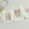 Abiti coordinati per la famiglia Citgeett Autunno Bambini Ragazze del bambino Felpe Manica lunga Leopardo Lettera Stampa Pullover larghi Autunno Top Vestiti 230918