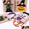 Inne świąteczne materiały imprezowe 500pcs 26x15 cm Halloween lniana torba na torba dyniowa torby do przechowywania 4 style Halloweens Dekoracja torebka DHX24