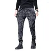 Mäns jeans 2023 Autumn Casual Pants Six Pocket Jacquard Stretchy Straight-ben Loose Fashion 8008