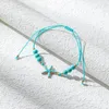 Charm Bracelets Fashion Hand-Woven Blue Turquoise Beaded Bracelet Heart Butterfly Starfish Simple Women Temperament Girls Jewelry