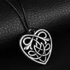 Gothic Irish Knot Hohl-out Herz Anhänger Charms Leder Seil Kette Kette Choker Halskette für Frau Accessories213t