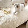 Chair Covers French Retro Cotton Sofa Cover For Living Room Home Decor Quilting Embroidery Cushion Back Towel Anti-slip Cloth