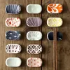 Flatware Sets 1PC Ceramic Chopsticks Holder Chinese Style Colorful Chopstick Rack Pillow Care Rest Kitchen Tableware Gadget Supplies 230919