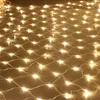 Outros suprimentos de festa de evento 4x6m Energia Solar LED Guirlandas de Natal String Net Luzes Fada Xmas Jardim Decoração de Casamento Luz de Cortina 230919