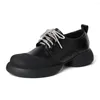 Модельные туфли 2023, модные весенние повседневные женские кожаные оксфорды на платформе, женские туфли на блочном каблуке, роскошный дизайнерский дизайн на низком каблуке, черный, коричневый