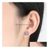 4 couleurs Sier boucles d'oreilles cristal naturel en gros mode petits bijoux sterling pour femmes goujons hommes ou boucles d'oreilles livraison directe Dhbas