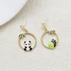 Studörhängen 10 Par /Lot Fashion Jewelry Metal Emalj Bambu Panda för kvinnor