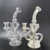 8" Dab Rig Bong Hookah Glass Recycler Smoking Water Pipe Colorful Glass joint Size 14mm for smoking shop Art Fashion