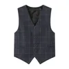 Waistcoat Boy Grid Quality Blazer Vest Boy Stage Costumes Storlek 100-180T Handsome Boy Blazers Tank White Blue Red Black Green Vests 230918