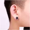 Ohrstecker aus Edelstahl, hypoallergen, magnetisch, für Herren, Punk, ohne Piercing, schwarzer Clip am Ohrring, modischer Titan-Schmuck in Tropfenform Dh3Rn