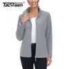 Vestes pour femmes TACVASEN printemps/automne vestes polaires légères femmes sport chaud sweats thermique décontracté col roulé pull manteaux hauts 230919