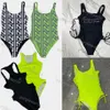 Damesbadmode Mode Briefprint Bikini Korte Set Een Stuk Strandfeest Sexy Taille Minder Badpak Water Sports299e