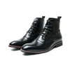 Bottes mi-mollet classiques pour hommes, chaussures de sport en cuir antidérapantes, hautes et confortables, chaussures de fête de mariage à la mode pour garçons