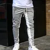 Mäns jeans stora män svettbyxor kontrast färger sport manliga byxor smala