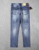 Hoogte -merkontwerper Jeans Hoogwaardige Pure katoenmateriaal Solid kleurontwerp Herfst en winter Nieuwe heren Casual Blue Jeans