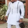 Ethnic Clothing Muslim Fashion T-shirt For Men Dashiki Traditional Dubai Long Sleeve Tops Print African Clothes Thobe Male Moslem 275O