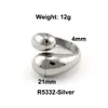 Wedding Rings Stainless Steel Water Drop Ring Statement Metalic Texture 18 K Rings For Women bague acier inoxydable Accessories Party Gift 230919