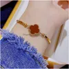 Designer Armband Classic 4/Leaf Clover 18K Gold Onyx Shell Mother of Pearl Women Girls Wedding Mothers Day Jewellery Drop Delivery DHGBA