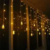 Cadenas LED Fiesta LED Luces de cortina de carámbano con árbol de Navidad 3,5 m 16 tiras Decoraciones de año nuevo 2024 Luces de ventana con 8 modos Luces de hadas HKD230919