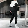 Herrspårsfall släpper lapptäcke Hip Hop Casual Men's Set Korean Style 2 Piece Set kläder Men Streetwear Fitness Male Tracksuit 230919
