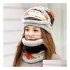 21 Designs Chapéu de malha de inverno 3 peças terno Hataddscarfaddrespirator com máscara capuz Beanie Scarf Caps Outdoor Chapéus Quentes Gota Entrega Dhmi3