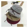 Spring Summer Lady Billycock Women Bucket Hat With Bowknot Beach Hats Fisherman Outdoor Stingy Brim Sun Drop Delivery Dhtua