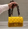 23A Designer Bags Top Quality Fashion Sheepskin Wood Chain Bag Luxury Mini Flap Bags 18cm Shoulder Bag Lady Crossbody Handbag Messenger Bag Wallet Purse With Box