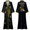 Dames Nachtkleding Lange Kimono Robe Jurk Zomer Print Bloem Badjas Dames Nachtjapon Bruid Ochtend Korte mouw Lingerie Satijn Nachtkleding