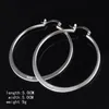 Real 925 Sterling Silver Oval Big Hoop Earrings For Women Flat Thin Round Wedding Jewelry Accessory Punk Brincos Joyas De Plata & 2323