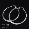 Real 925 Sterling Silver Oval Big Hoopイヤリング女性のためのフラット薄い丸い結婚式のジュエリーアクセサリーパンクヨハスデプラタ2323