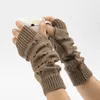 Knitted Love Heart Warm Wrist Arm Cover Cuff Gloves Winter Crochet Arm Fingerless Mittens Women Fashion