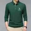 Polos Hommes 2023 Nouveaux hommes Polo Shirt Business Automne T-shirt à manches longues Hazzys Casual Polo Homme Fit Slim Coréen Vêtements Bouton Chemises T230926