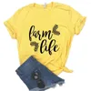 Vrouwen T-shirts Farm Life OF Meisje Vrouwen Tshirt Katoen Hipster Grappig T-shirt Gift Lady Yong 6 Kleur Top tee ZY-591