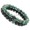 ビーズの更新Yinyang Stone Beads Braceted Black Malachiteファッションジュエリー女性ブレスレットメンズドロップ配達dhtut