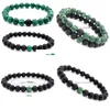 ビーズの更新Yinyang Stone Beads Braceted Black Malachiteファッションジュエリー女性ブレスレットメンズドロップ配達dhtut