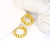 Hoop Earrings Cute Round Chain 18K Gold Plated Brass For Women Luxury Designer Jewelry Summer Accessories