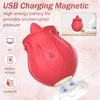 Sex Toy Massager Rose Vibrators Female Tongue Licking Silicone Clitoris Stimulator Vagina Adults Intimate Goods for Women