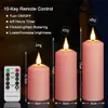 Kaarsen LED Oplaadbaar Via usb Met Flikkerende Vlam Roze Waterdicht Bruiloft Kerst Decoratief Paars Theelichtje Timer 230919